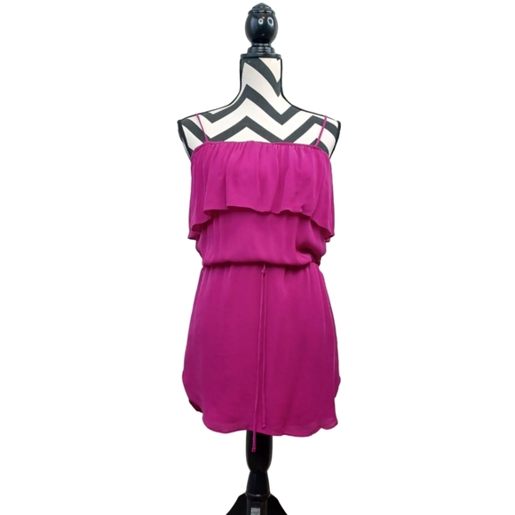 Haute Hippie Y2K Ruffle Top Honeydew 100% Silk Mini Dress - Picture 1 of 12